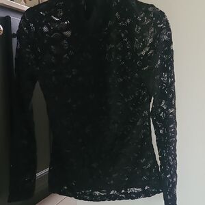 White House Black Market Black Lace Top